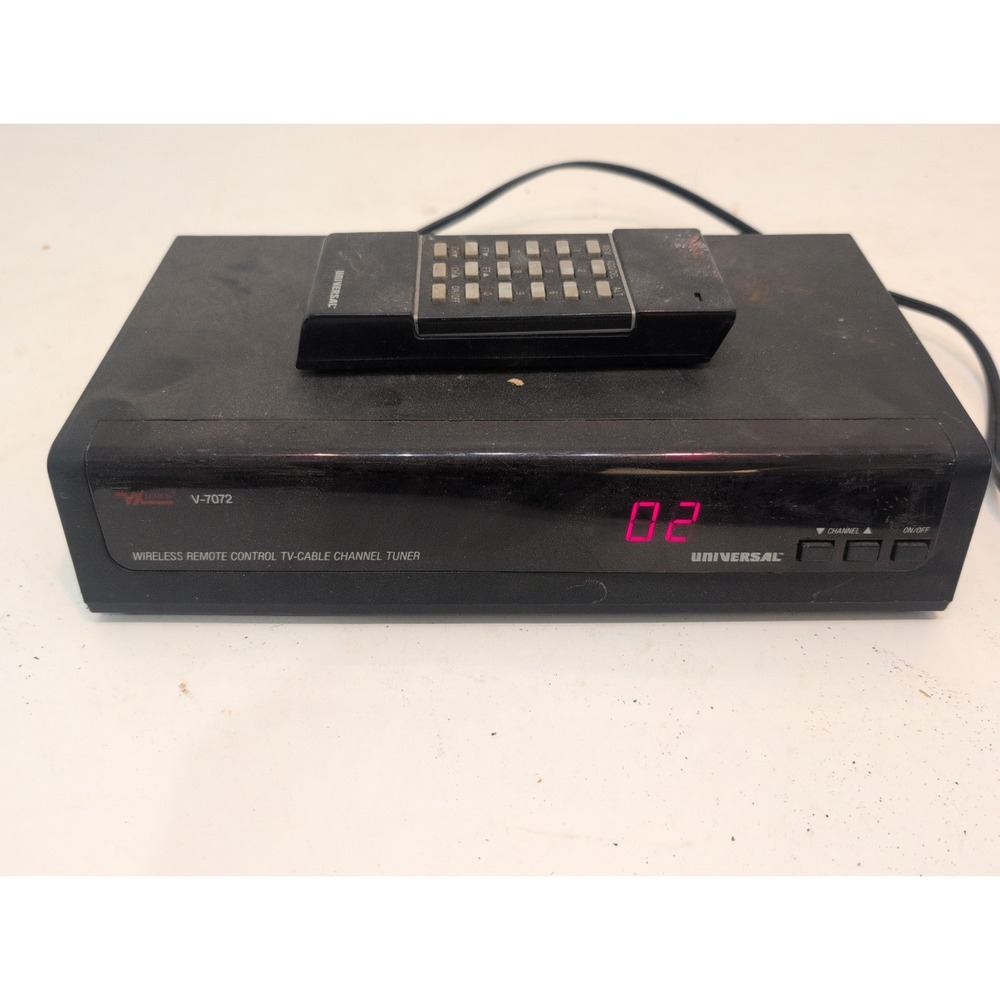 Vintage Universal V7072 Wireless Remote Control TV-Cable Channel Tuner W/ Remote